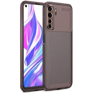 Huawei P40 Lite 5g Karbon Görünüm Negro Silikon Kılıf Kırılmaz Ekran Koruyucu