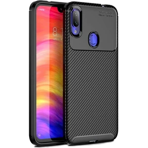 Xiaomi Redmi Note 7 Karbon Görünüm Negro Silikon Kılıf Ekran Koruyucu