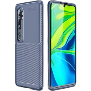 Xiaomi Mi Note 10 Pro Karbon Görünüm Negro Silikon Kılıf Ekran Koruyucu