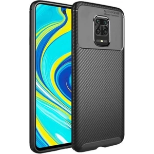 Xiaomi Redmi Note 9s Karbon Görünüm Negro Silikon Kılıf Ekran Koruyucu