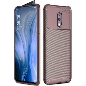 Oppo Reno (CPH1917) Karbon Görünüm Negro Silikon Kılıf Ekran Koruyucu