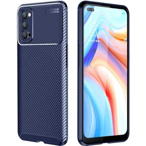 Oppo Reno 4 (CPH2113) Karbon Görünüm Negro Silikon Kılıf Ekran Koruyucu
