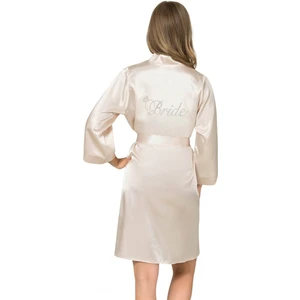 Aria's Closet Gold Kısa Saten Bride Sabahlık