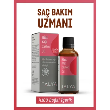 Talya Hint Yağı (Castor Oil), Soğuk Sıkım, %100 Saf ve Doğal, 50