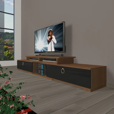 Decoraktiv Flex 130 Mdf Gold Tv Ünitesi Tv Sehpası - Ceviz -