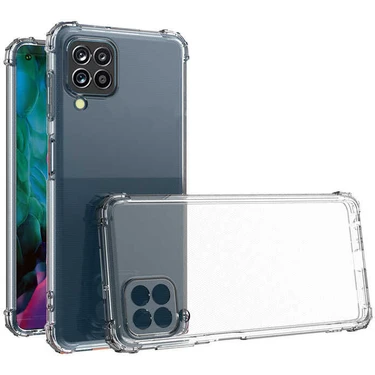 Case World Samsung Galaxy M33 ile Uyumlu Kapak Kamera Korumalı Şeffaf Airbag Antishock Köşe