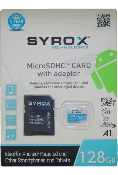 Syrox 128 GB Adaptör ve Hafıza Karti Micro Sd