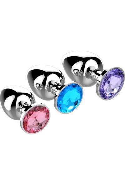 Joytoy Taşlı Metal Tıpa Seti 3 Farklı Boy Anal Plug