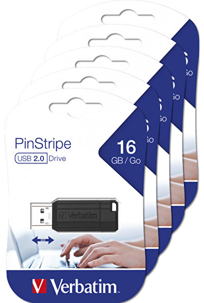 Verbatim 16GB Pinstripe USB Sürücü (5ADET)