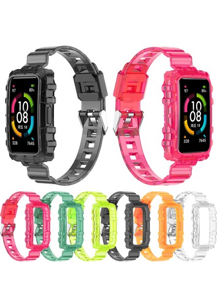 Huawei Band 7 Şeffaf Turuncu Için Silikon Saat Band( Yurt Dışından ) fırsatları