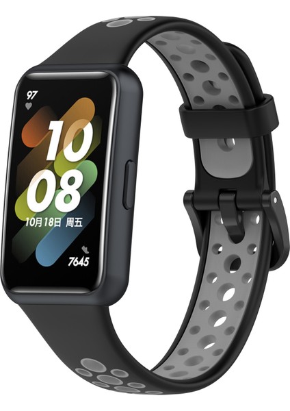 Huawei Band 7/7 Nfc Koyu Mavi+Beyaz Için Nefes Alabilen Silikon Saat Grubu( Yurt Dışından )(Yurt Dışından)