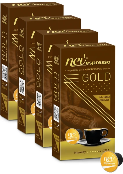 Nev Espresso Kahve Gold Kapsül Kahve 4 x 10'lu