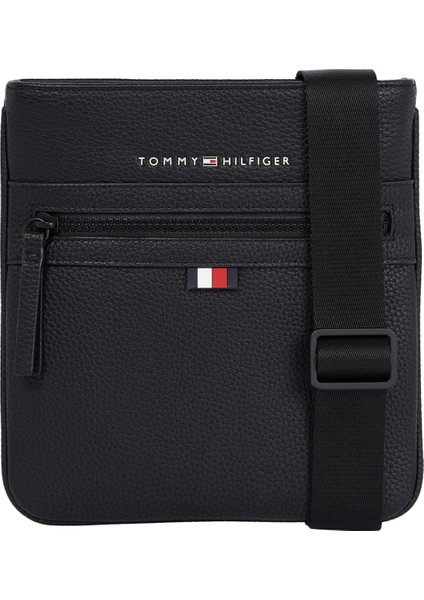 Tommy Hilfiger Polyester Siyah Erkek Postacı Çantası Essentıal Pu Mını Crossover