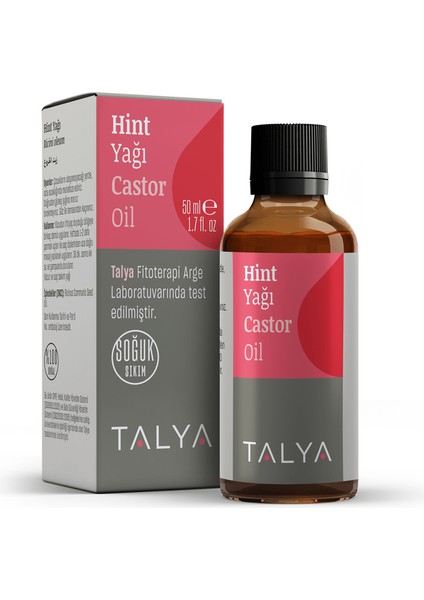 Hint Yağı (Castor Oil), Soğuk Sıkım, %100 Saf ve Doğal, 50 ml