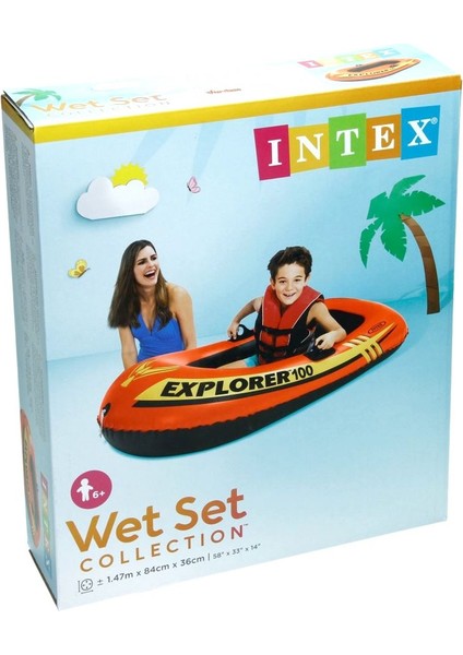 IB58329 Explorer Şişme Bot 100 55 kg 147X84X36 -Intex