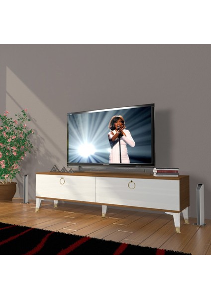 Eko 140 Mdf Std Gold Tv Ünitesi Tv Sehpası - Ceviz - Beyaz