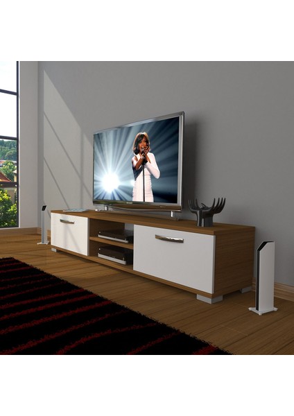 Eko 140 Slm DVD Tv Ünitesi Tv Sehpası - Ceviz - Beyaz