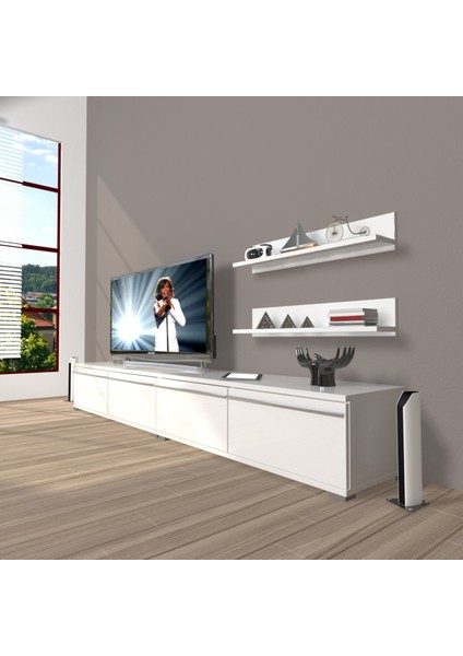 Eko 200T Mdf Tv Ünitesi Tv Sehpası - Parlak Beyaz