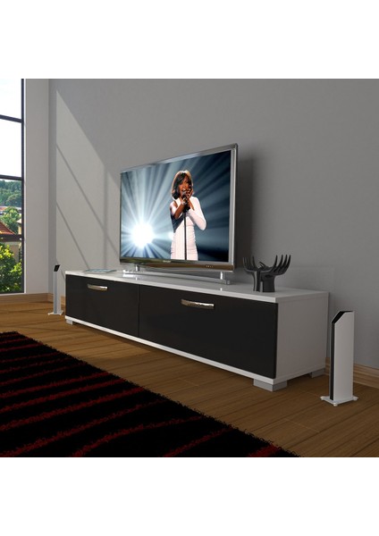 Eko 140 Slm Std Tv Ünitesi Tv Sehpası - Beyaz - Siyah