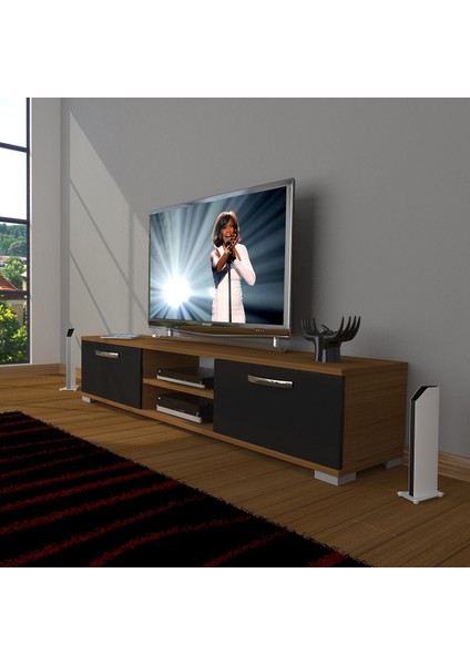 Eko 140 Mdf DVD Tv Ünitesi Tv Sehpası - Ceviz - Siyah