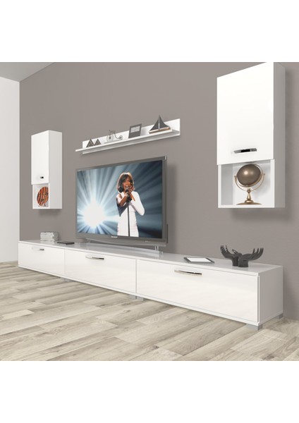 Eko 270DA Slm Tv Ünitesi Tv Sehpası - Parlak Beyaz