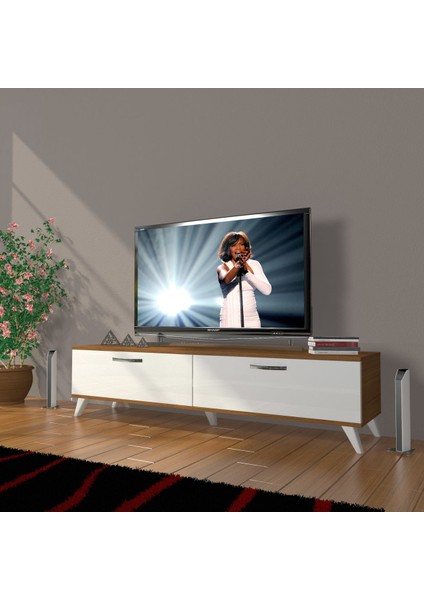Eko 140 Slm Std Retro Tv Ünitesi Tv Sehpası - Ceviz - Beyaz