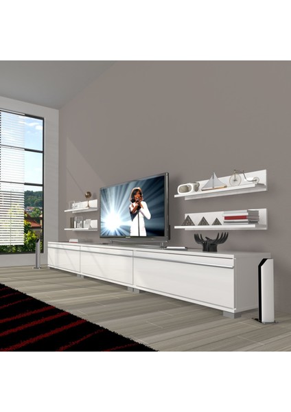 Eko 270R Mdf Tv Ünitesi Tv Sehpası - Parlak Beyaz