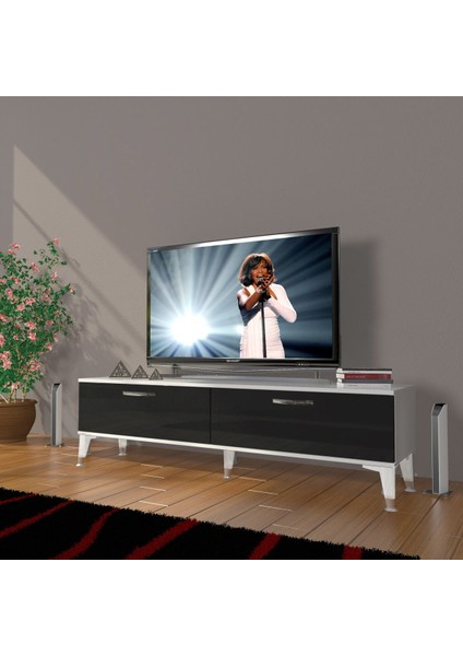 Eko 140 Slm Std Silver Tv Ünitesi Tv Sehpası - Beyaz - Siyah