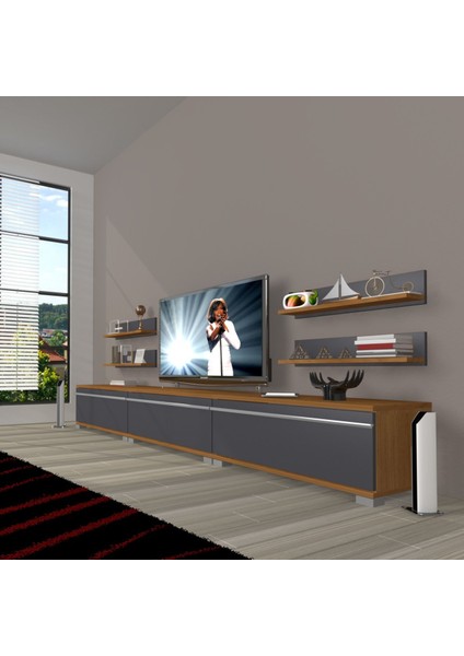 Eko 270R Mdf Tv Ünitesi Tv Sehpası - Ceviz - Antrasit