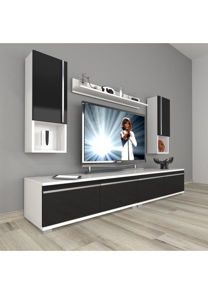 Eko 5200TA Mdf Tv Ünitesi Tv Sehpası - Beyaz - Siyah