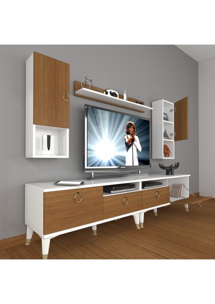 Eko 5220DA Mdf Gold Tv Ünitesi Tv Sehpası - Beyaz - Ceviz