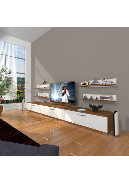 Eko 270R Slm Tv Ünitesi Tv Sehpası - Ceviz - Beyaz