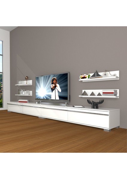 Eko 360R Mdf Tv Ünitesi Tv Sehpası - Parlak Beyaz