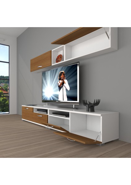 Eko 5200 Mdf Tv Ünitesi Tv Sehpası - Beyaz - Ceviz