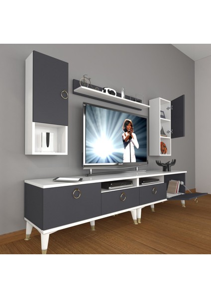 Eko 5220DA Mdf Gold Tv Ünitesi Tv Sehpası - Beyaz - Antrasit