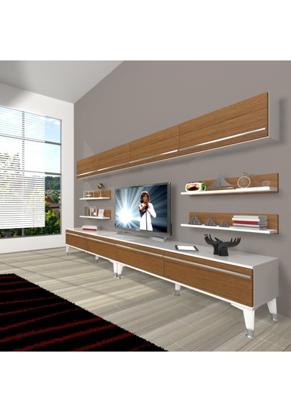 Eko 360Y Mdf Silver Tv Ünitesi Tv Sehpası - Beyaz - Ceviz