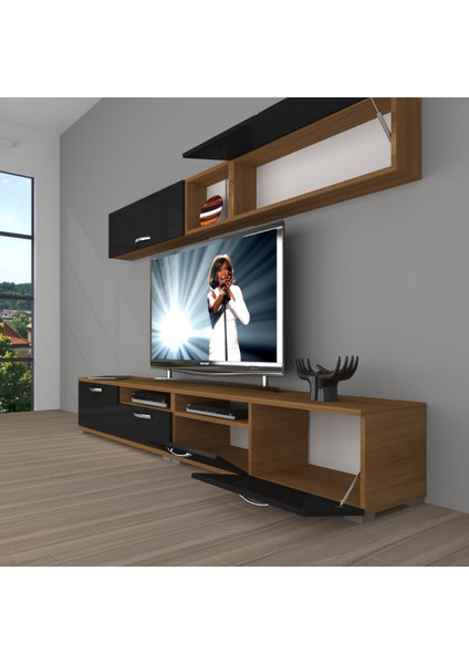 Eko 5200 Mdf Tv Ünitesi Tv Sehpası - Ceviz - Siyah