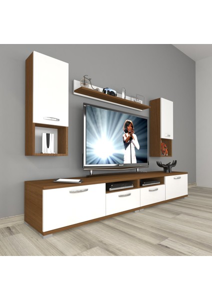 Eko 5220DA Mdf Tv Ünitesi Tv Sehpası - Ceviz - Beyaz