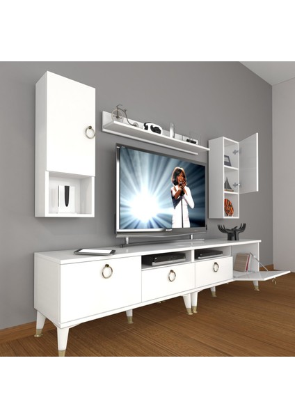 Eko 5220DA Mdf Gold Tv Ünitesi Tv Sehpası - Parlak Beyaz