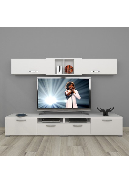 Eko 5220 Mdf Tv Ünitesi Tv Sehpası - Parlak Beyaz