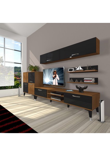 Eko 6y Mdf DVD Silver Tv Ünitesi Tv Sehpası - Ceviz - Siyah