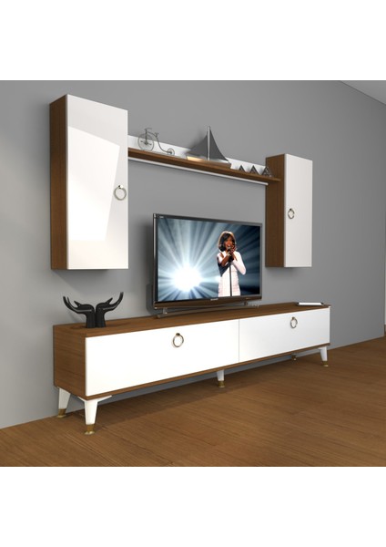 Eko 7 Mdf Std Gold Tv Ünitesi Tv Sehpası - Ceviz - Beyaz