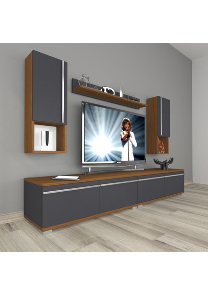 Eko 5220TA Mdf Tv Ünitesi Tv Sehpası - Ceviz - Antrasit