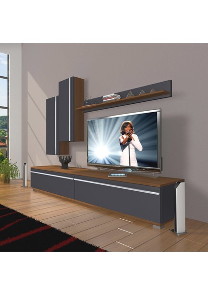 Eko 7 Mdf Std Tv Ünitesi Tv Sehpası - Ceviz - Antrasit
