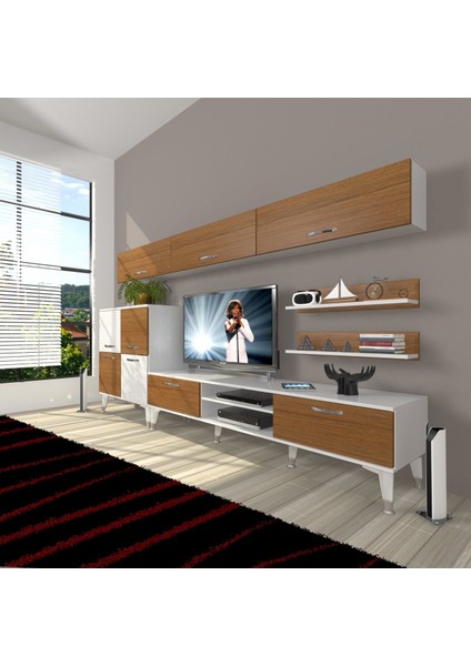 Eko 8 Mdf DVD Silver Tv Ünitesi Tv Sehpası - Beyaz - Ceviz