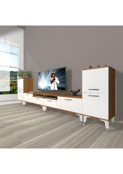 Eko 9220 Mdf Silver Tv Ünitesi Tv Sehpası - Ceviz - Beyaz