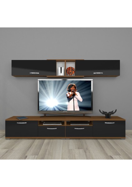 Eko 5220 Mdf Tv Ünitesi Tv Sehpası - Ceviz - Siyah