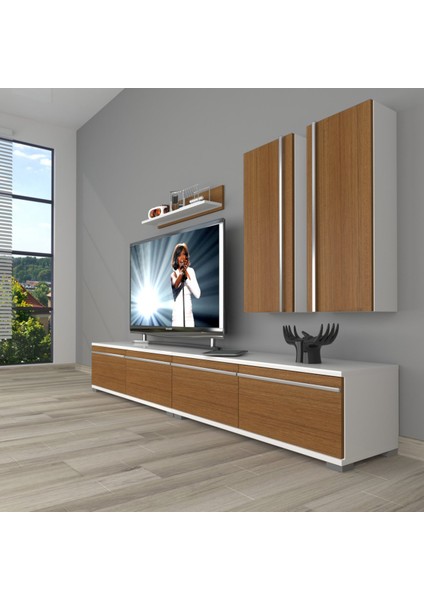 Eko 5220T Mdf Tv Ünitesi Tv Sehpası - Beyaz - Ceviz