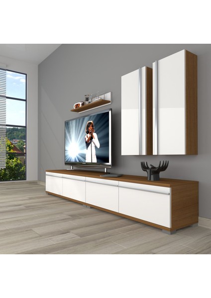 Eko 5220T Mdf Tv Ünitesi Tv Sehpası - Ceviz - Beyaz