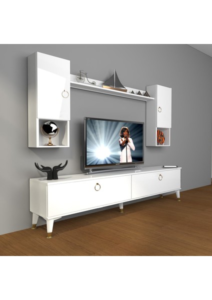 Eko 5da Mdf Std Gold Tv Ünitesi Tv Sehpası - Parlak Beyaz
